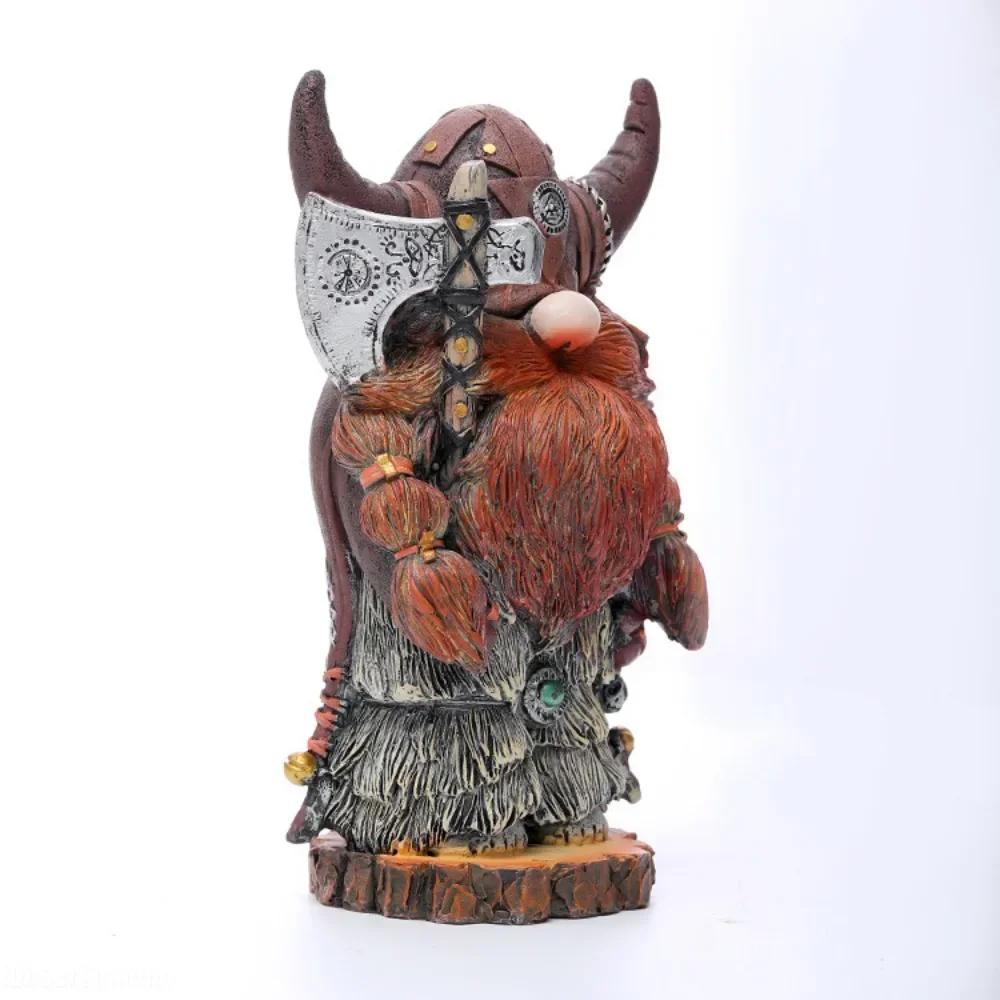 Severské Viking Gnomové Figurky Odolná Viking Válečník Gnom Panenka Ručně Vyráběná Zahradní Pryskyřice Soška Dekor Venkovní Stolní Doplňky