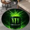 1 Stück Monster Energy Runder Teppich, Rutschfeste Stuhlmatte, Heimdekoration, Kreis-Teppich Perfekt für Büro, Schlafzimmer, Wohnzimmer, Weihnachtsgeschenk