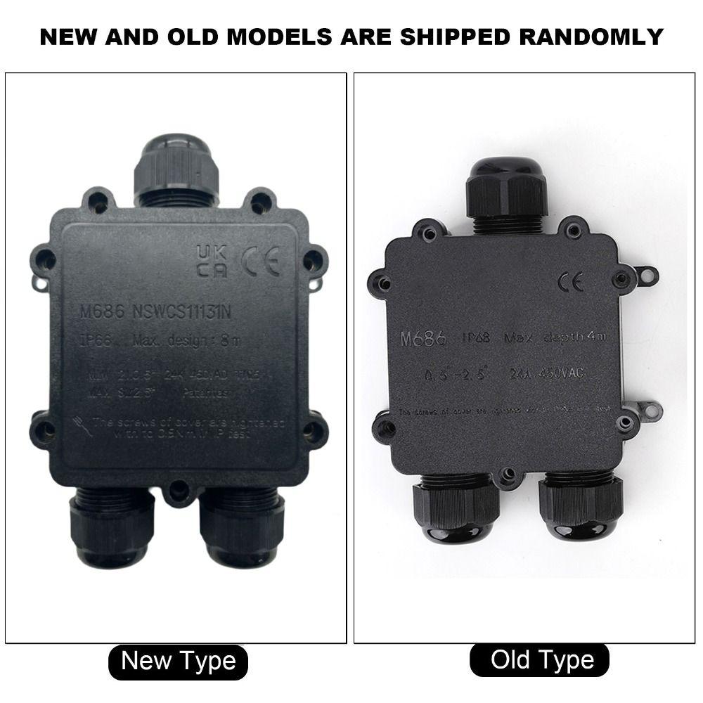 Splice Box M686 Junction Box Y Type 3-Way Junction Box Waterproof Cable Ø4-14mm IP68 Electrical Junction Box Cable Protection