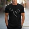 Men's Korean-Style Pullover Cotton T-Shirt Crew Neck Printed Pattern Short-Sleeve Top