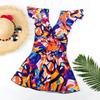 Plus Size Womens Modest One Piece Swimsuit High Waist Floral Print Tummy Control Swimwear Spa Pool