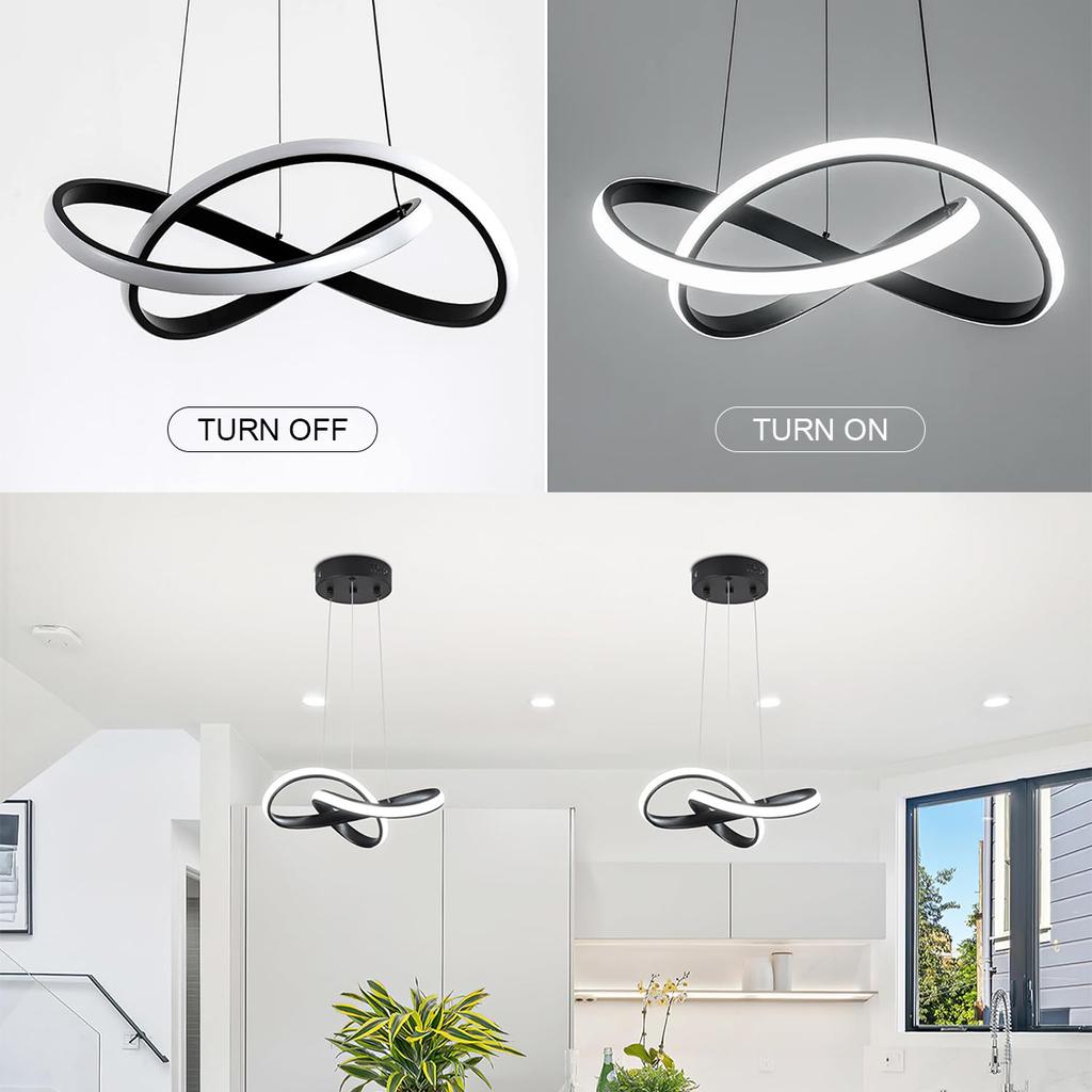 24cm Led Pendant Light Tricolor Nordic Linear Hanging Ceiling Bedroom Staircase Creative Lamp Lighting Black/White Modern Design