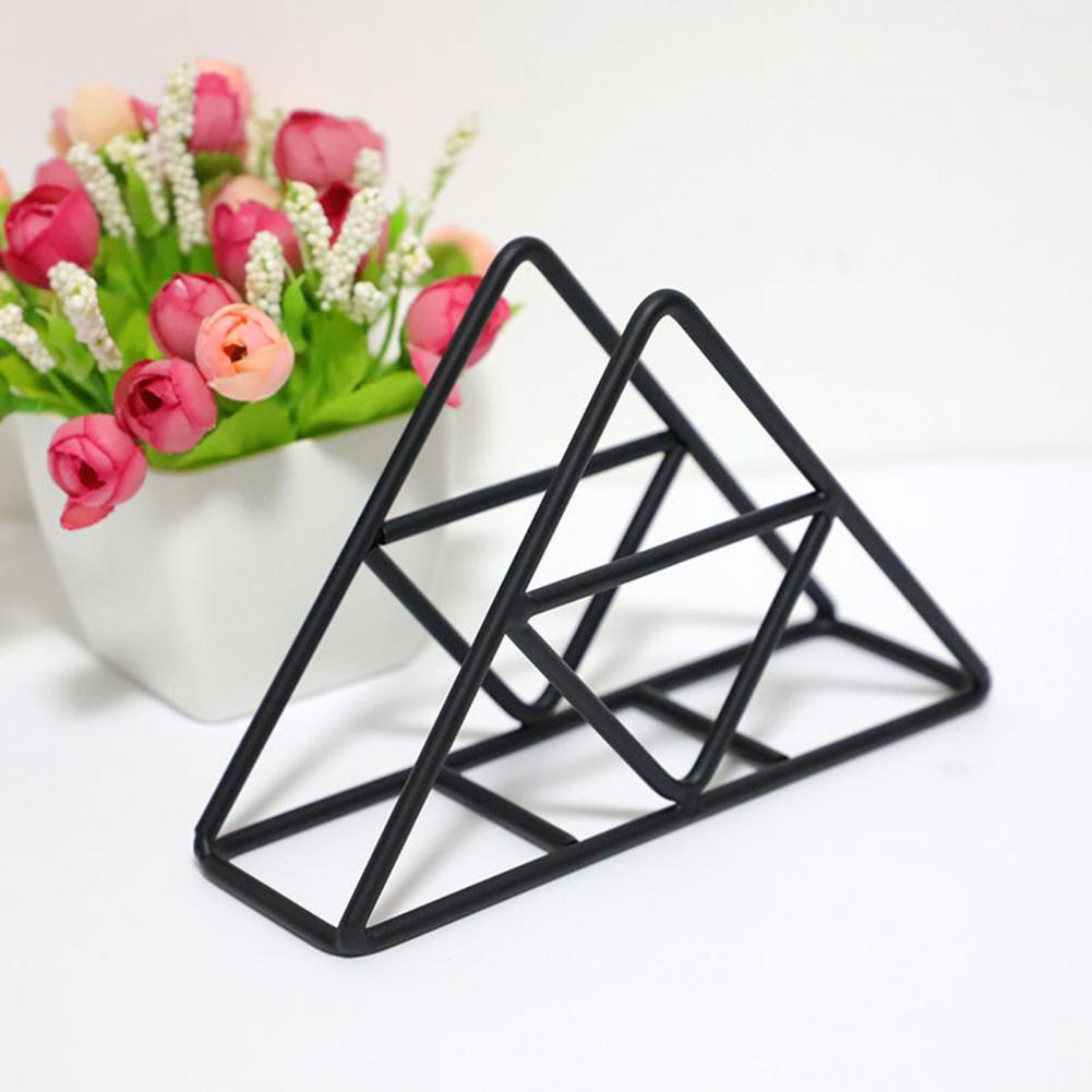 Napkin Holder Stand Triangular Metal Tissue Holder Table Napkin Dispenser Table Triangular Kitchen Paper Towel Holder Stand