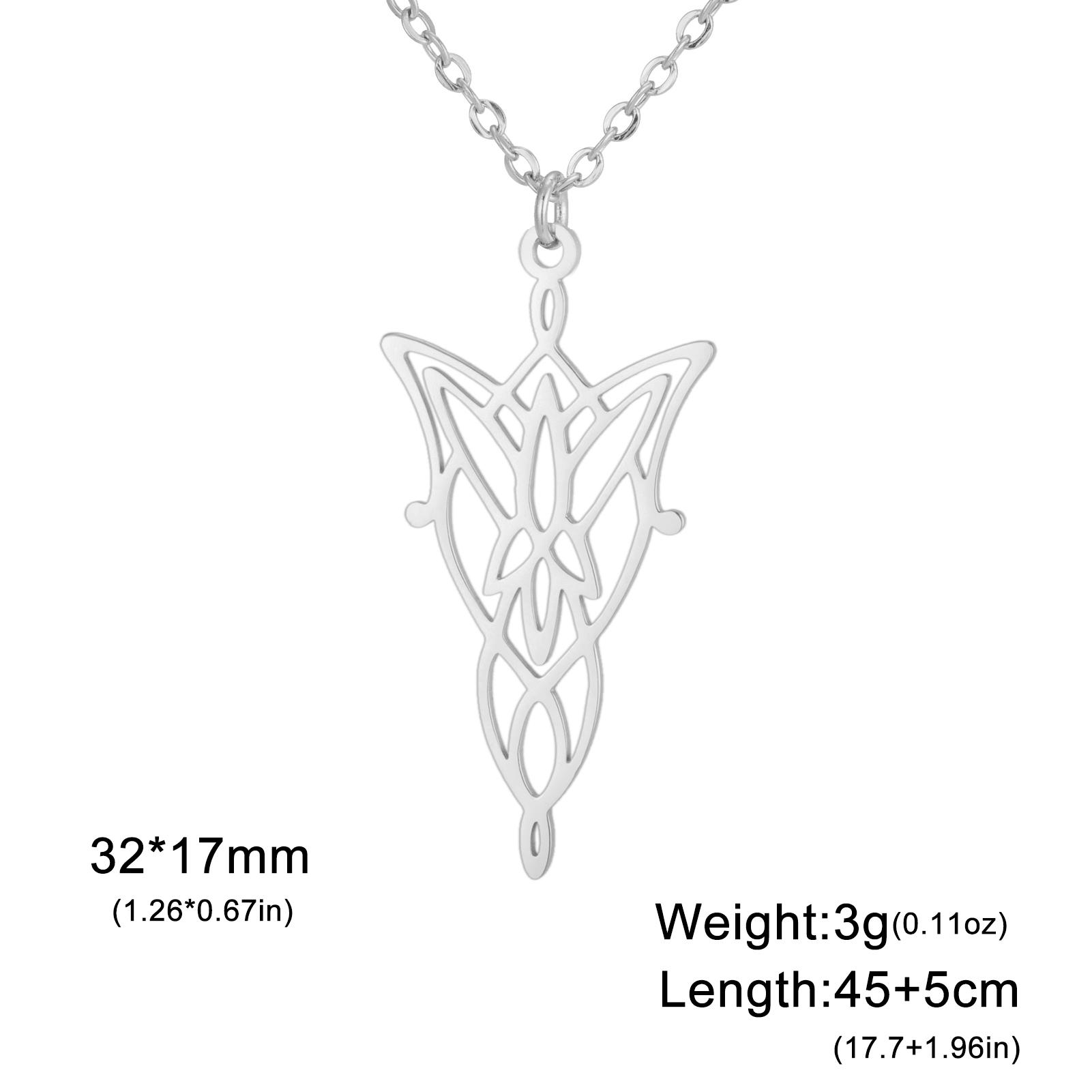 

The Lord of the Rings: Elf Princess Jewelry Pendant Stainless Steel Necklace Men and Women Fashion Retro Jewelry Gift New Style