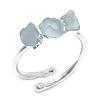 Natural Aquamarine Rough 925 Sterling Silver Jewelry Ring Size Adjustable k5Z24