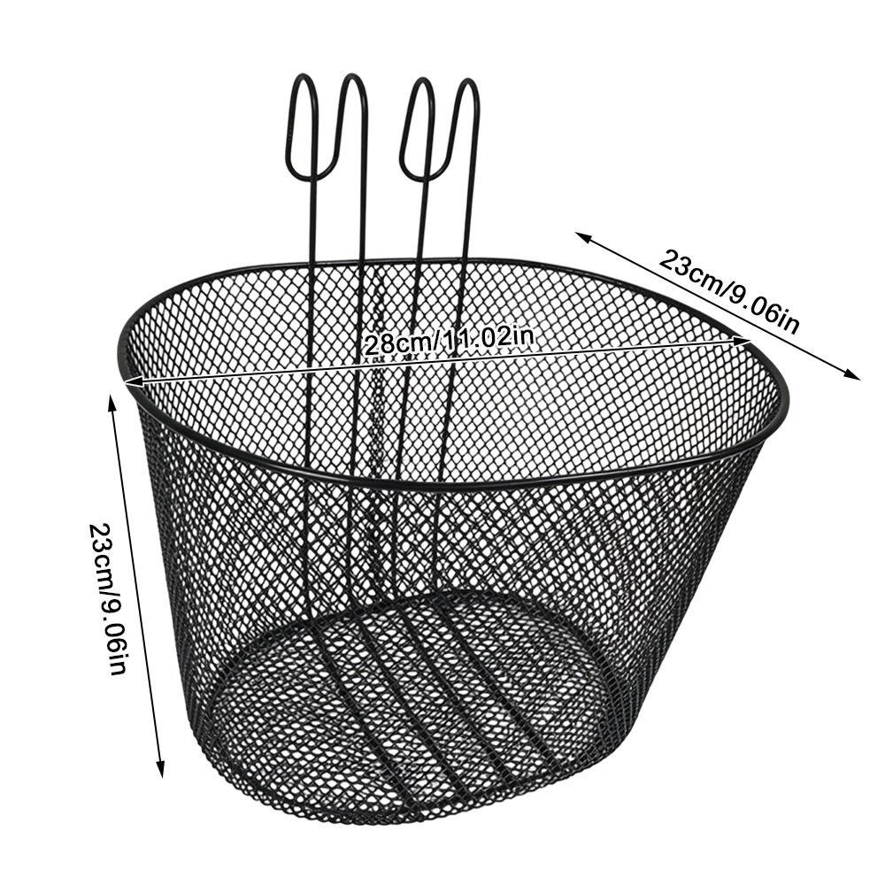 Black Bike Front Basket Iron E-Scooter E-bike Basket New Rear Hanging Basket
