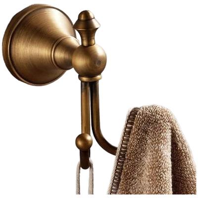 Bathroom Towel Rack Antique Brass Hook Bathroom Decor 9.7*5.5*7.2cm Antique Design Robe Holder Double Hook Design