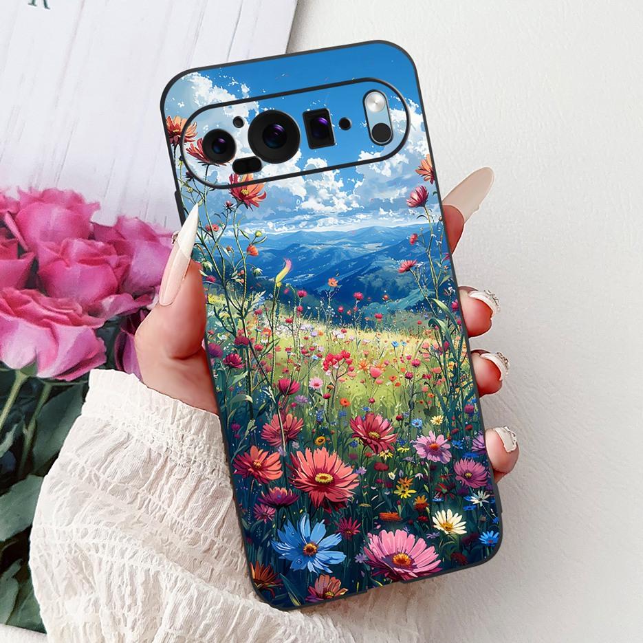Custodia per Google Pixel 9 Pro Custodia Pixel9A Fiori Colorati Cover Dipinta Custodia Morbida in Silicone per Telefono per Google Pixel 9A Pixel9 Pro Guscio