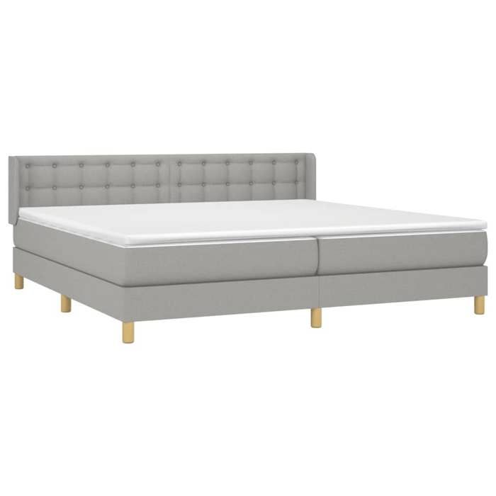 3130609 vidaXL Divan Bed with Mattress Light Grey 180x200cm Fabric