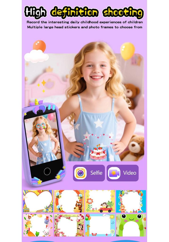 Unicorn HD Touch Screen Kids Camera - Multifunctional Educational Toy