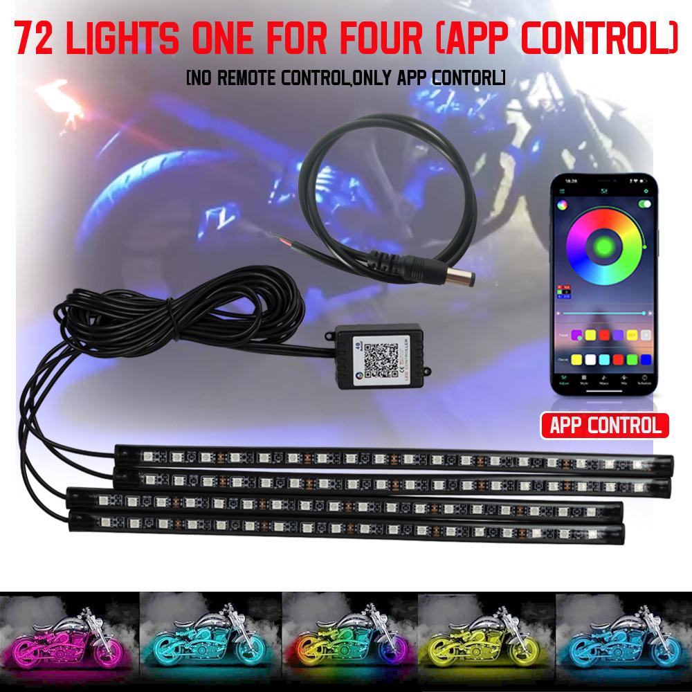Motorcycle Led Decorative Lamp Underglow Lights RGB Waterproof App Remote Control For ATV UTV Motorbike  Atmosphere Light
