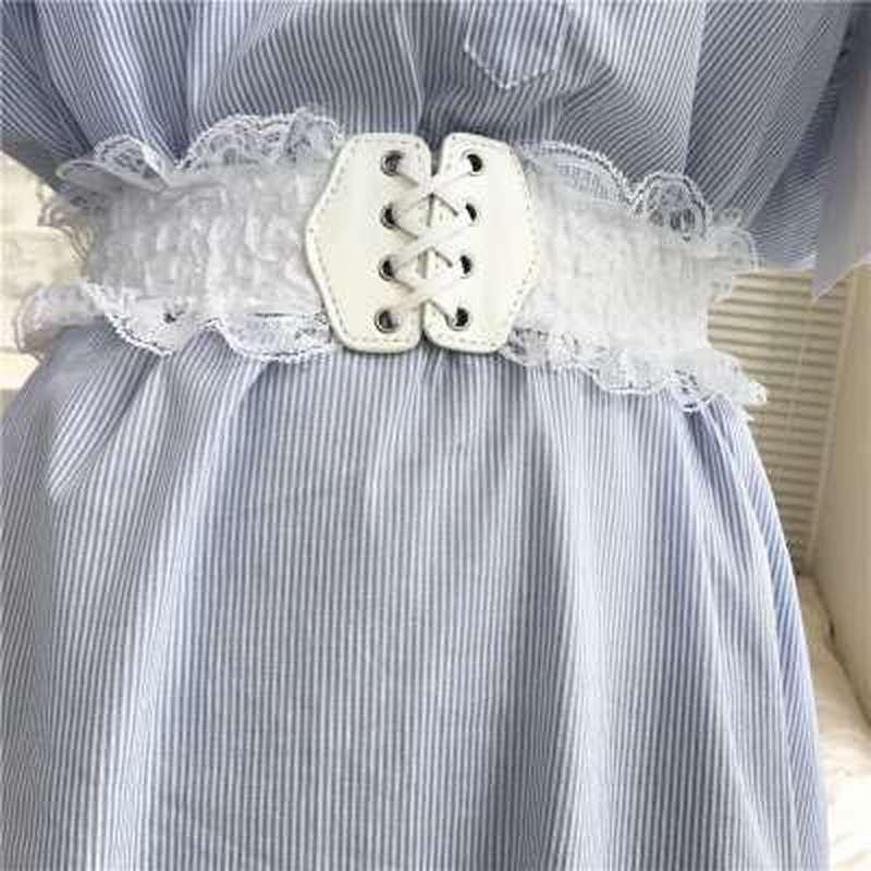 Fashion Lace Stretch Belts for Women for Wedding Dress Wide  Elastic Female Waistband Belts