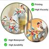 Indoor Outdoor Glass Stickers Christmas Watercolor Bird Window Sticker, Santa Hat On Beey Clings Branch Static Decal, Waterproof Cling for Holiday
