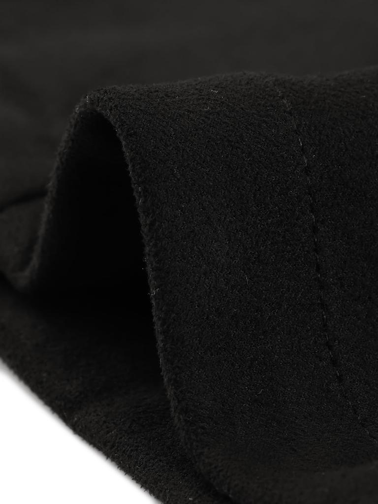 Allegra K Women's 2-Button Blazer Jacket with Leather Lapels and Faux Suede, Black, Size M