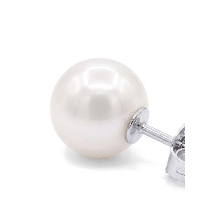 Boucles d'oreilles - PEARLS &amp; COLORS - Pearls &amp; Colors - Perle d'eau douce 7-8 mm - Or blanc 9 ct - Qualité AAA+