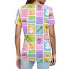 Women's T Shirt Print Button Short Sleeve Daily Weekend Fashion Basic V- Neck Regular Top