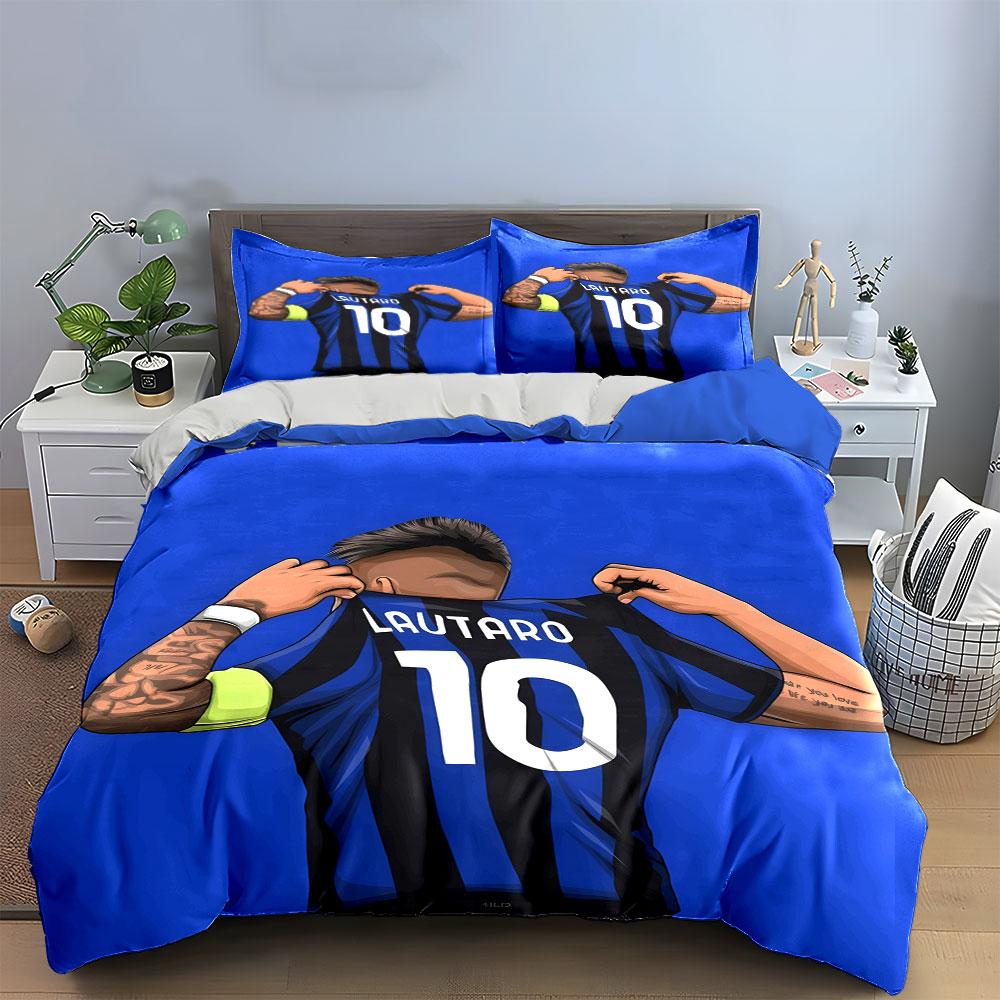 Blue-striped jersey design. Bedding sets Duvet cover sets Duvet covers Pillowcases(1 * Duvet Cover 2 * Pillowcases without duvet insert)