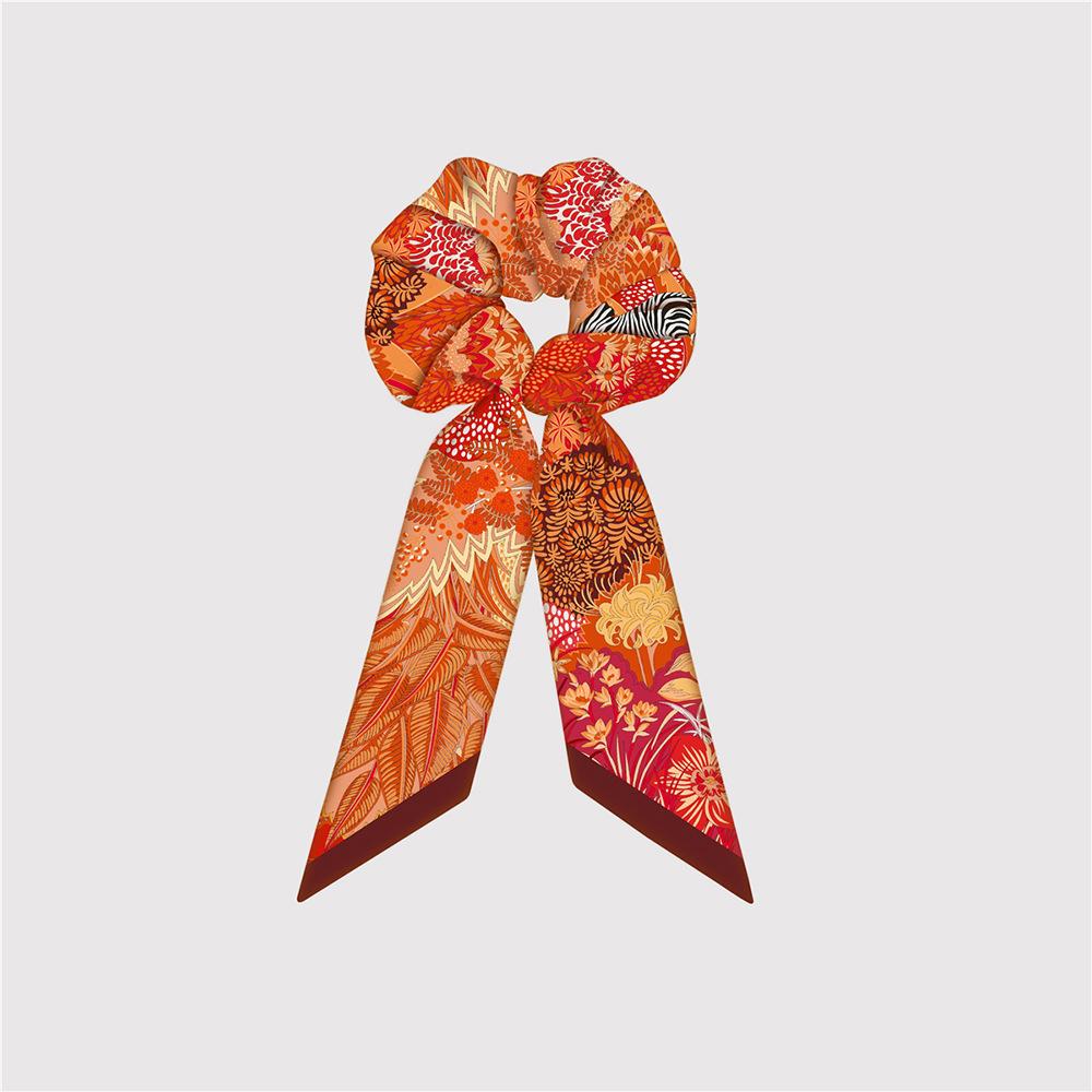 Elegant Silk Large Scrunchies Rubber Bands Women Hair Scarf Elastic Hair Bands Ties Ponytail Holder Hair Accessories for Girls
