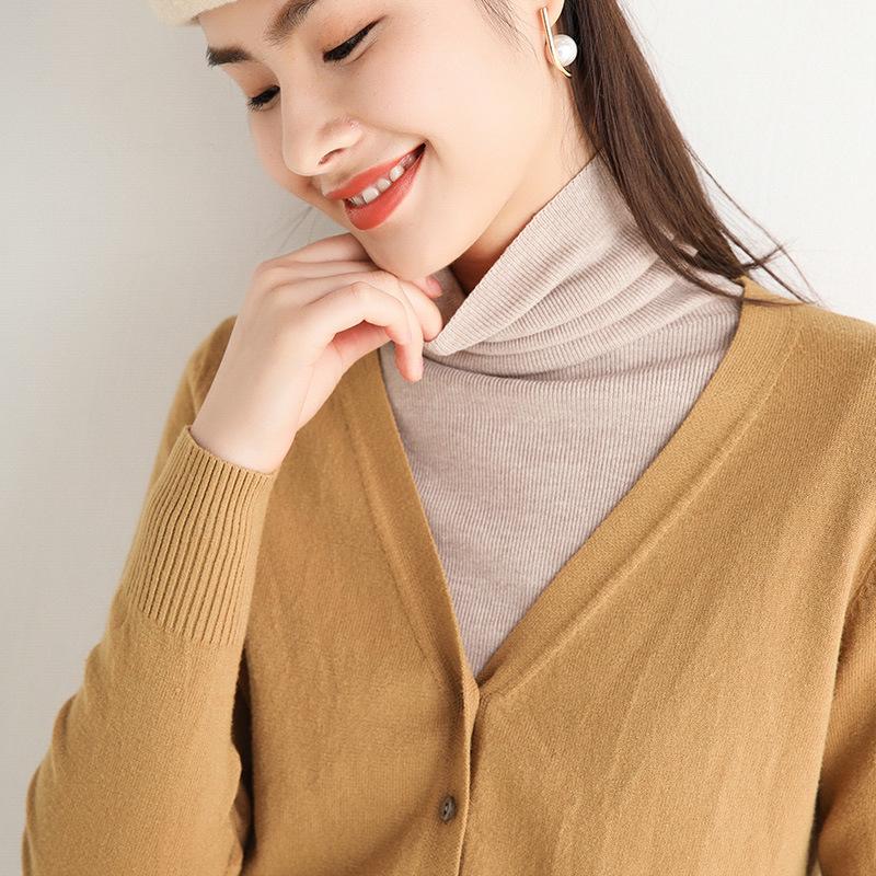 2026 Autumn Women's V-neck Button-up Knit Cardigan Sweater Jacket