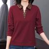 Navava Women Big Size Check BuTTon PoinT Collar Long Sleeve T shirT nT3137