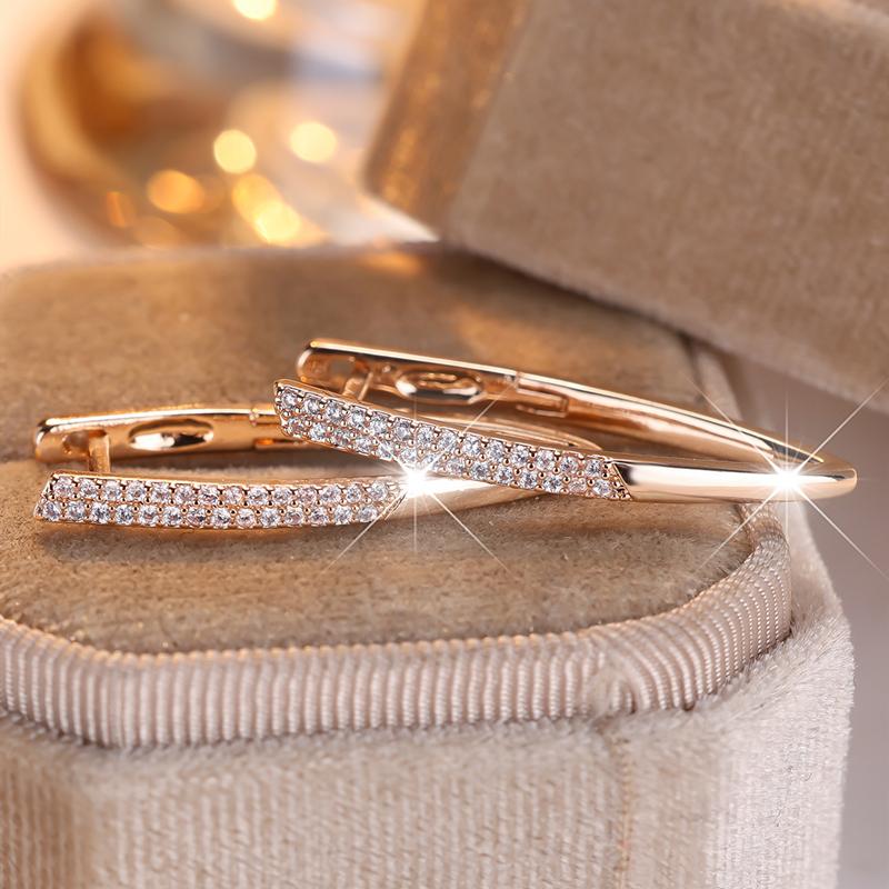 Fashion V Shaped Triangle Drop Earrings for Women Girls Crystal Zircon Jewelry Accessories