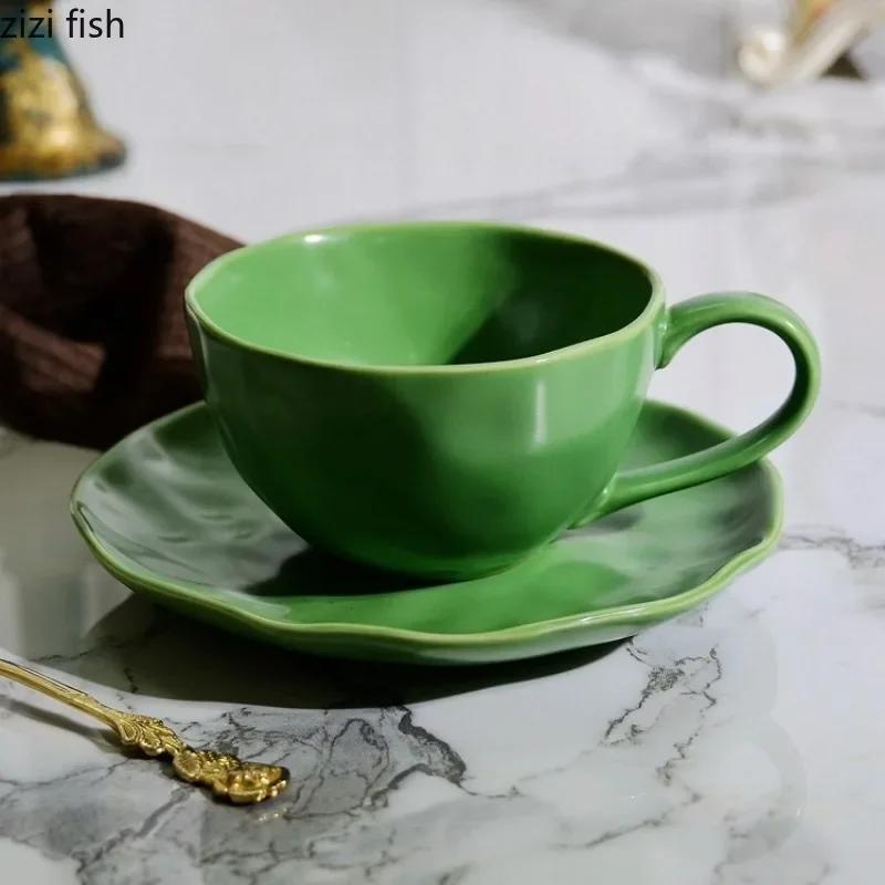 Phnom Penh Keramický šálek na kávu a podšálek Sada Šálky na odpolední čaj Snídaňové šálky Sklenice na vodu pro pár Šálek na mléčný čaj Hrnek na mléko