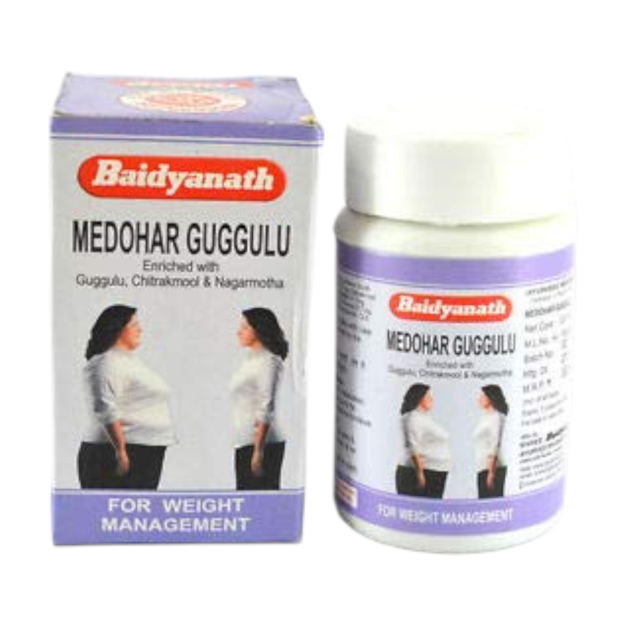 

Baidyanath Medohar Guggulu Tablets For Weight Management And Digestion Support | 120 Tablets | Herbal Fat Balance & Energy Support Formula