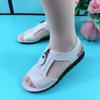 Summer Shoes for Women Sandals Pu Leather Comfort Mother Shoes Zipper Flat Solid Color Plus Size Fashion Sandalias De Mujer