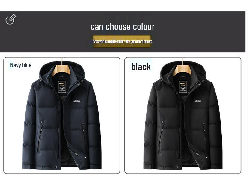 Men's Plus Size Winter Cotton Jacket 2025 - Oversized, Fat-Friendly, Warm, with Detachable Hood.