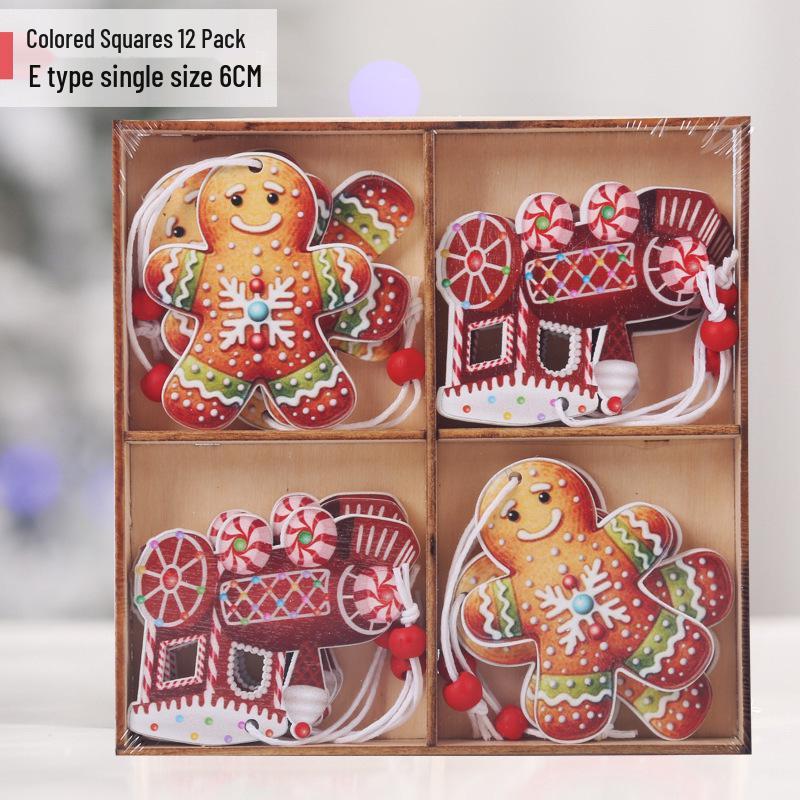 Creative Wooden Christmas Ornaments: Small Reindeer Tree Pendants with Exquisite Painted Box