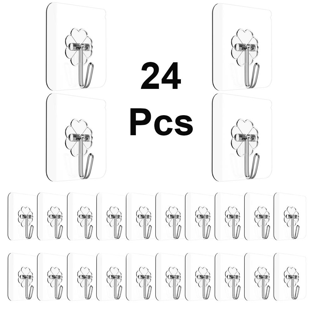 

24 шт. самоклеящиеся настенные крючки акриловые кухонные вешалки практичные крючки для ванной комнаты кухня