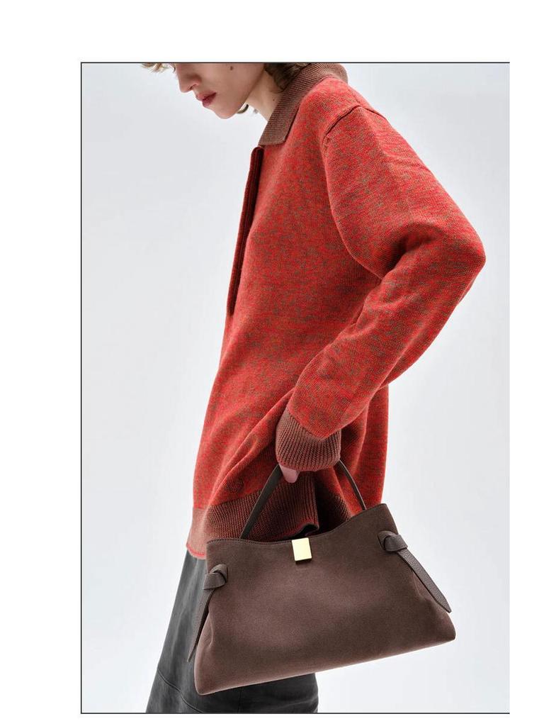 YUZEFI Potsticker Retro semišová taška přes rameno pro podzim/zimu