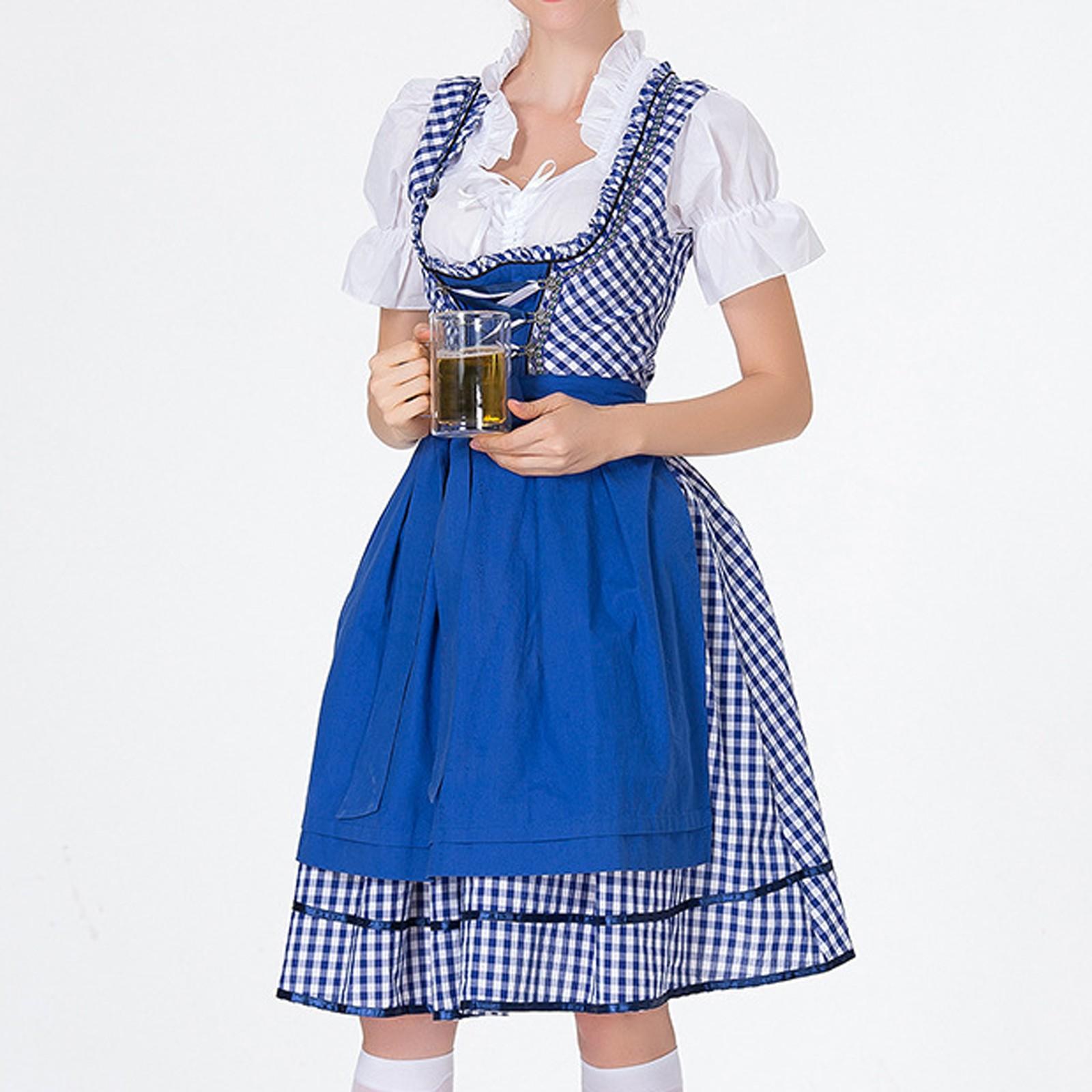 

Костюм для пивного фестиваля, Женский костюм для выступления, Платье с квадратным вырезом Платье с квадратным вырезом M синий