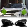 Pair Gloss Black Rearview Mirror Cover Cap Replacement For Kia Sorento 2021-2024
