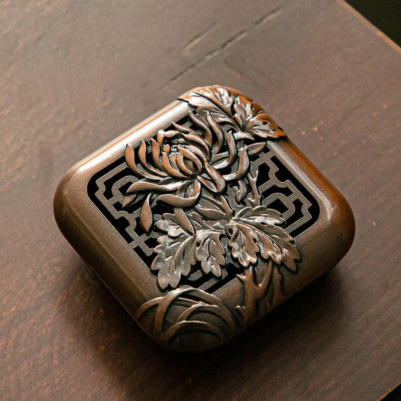 Alloy Retro Incense Box Coil Incense Burner Plum Blossom Bamboo Tea Ceremony Sandalwood Mini Burner Aromatherapy Home Decor