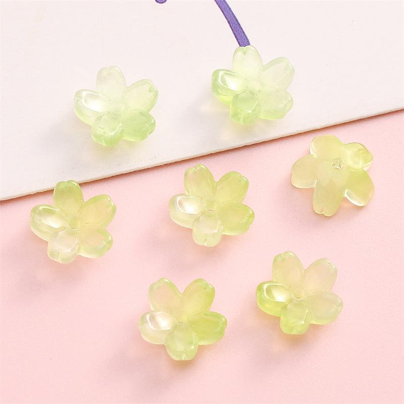 Glass Gradient Cherry Blossom Three-dimensional Accessories Beading Accessories Handmade Diy Bracelet Spacer Beads Accessories Strings Loose Beads