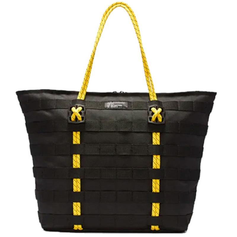 Nike Polyester-Tragetasche Einkaufstasche Sporttasche Große Größe Unisex Schwarz Gelb Lässig ba4989-011
