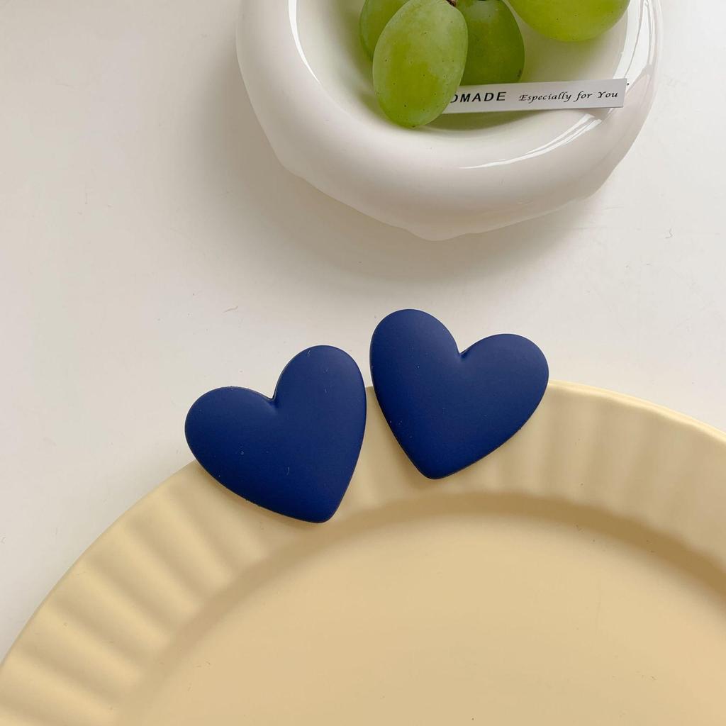 Semplici Orecchini a Forma di Cuore Color Caramella Moda e Carini Orecchini Geometrici a Forma di Cuore in Acrilico Verniciato a Spruzzo Orecchini da Ragazza
