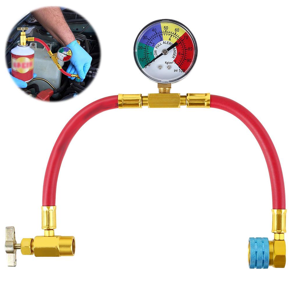 R1234yf U-shaped Car Refrigerant Charging Hose Adapter Connector Repar With Fast Car Gauge Tool Pressure Simple Ac J2a1