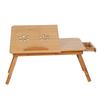 Portable Folding Bamboo Bed Laptop Desk Adjustable Lap Notebook Table Stand Tray with Drawer