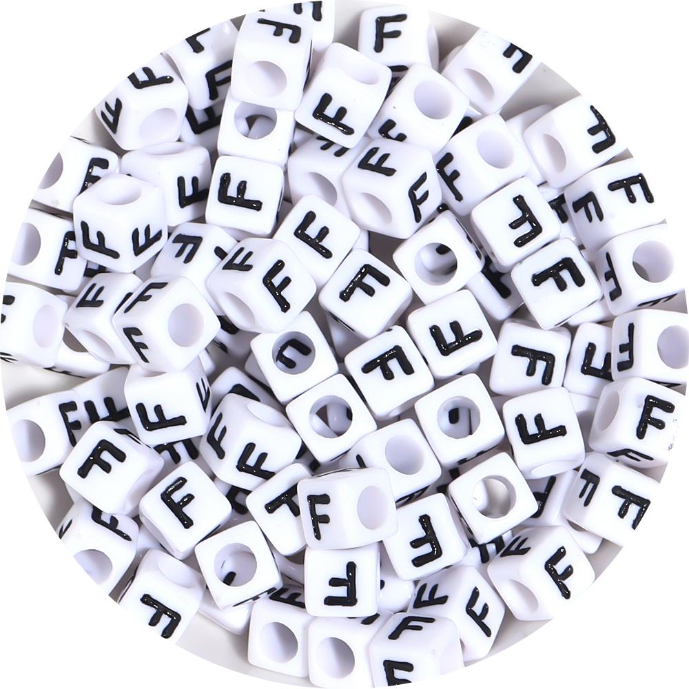 50-100pcs White And Black Color Letter Beads Alphabet Loose Beads Square Beads For Jewelry Making DIY Earring Bracelet Charm