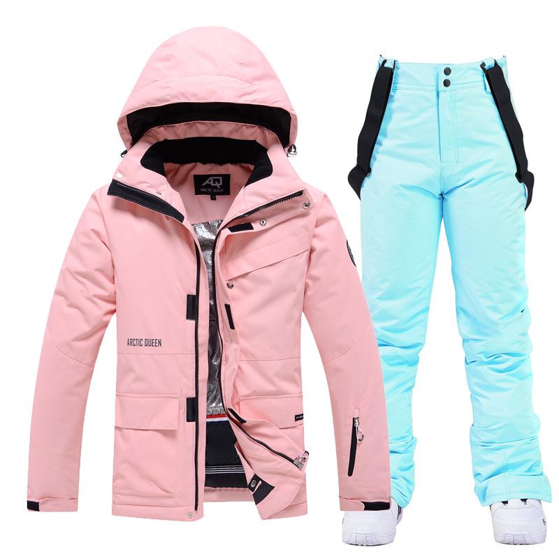 

High Quality Winter Ski Suit Women Brands Ski Jacket and Pant Super Warm Windproof Waterproof Female Skiing Snowboard Clothing XS