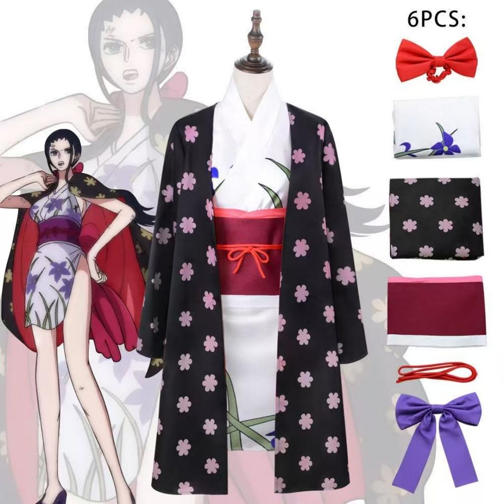 The Piece King Ghost Island Chapter Dark Pattern Robin Kimono Cos Costume Anime Anime Nicole Robin Cosplay Costume