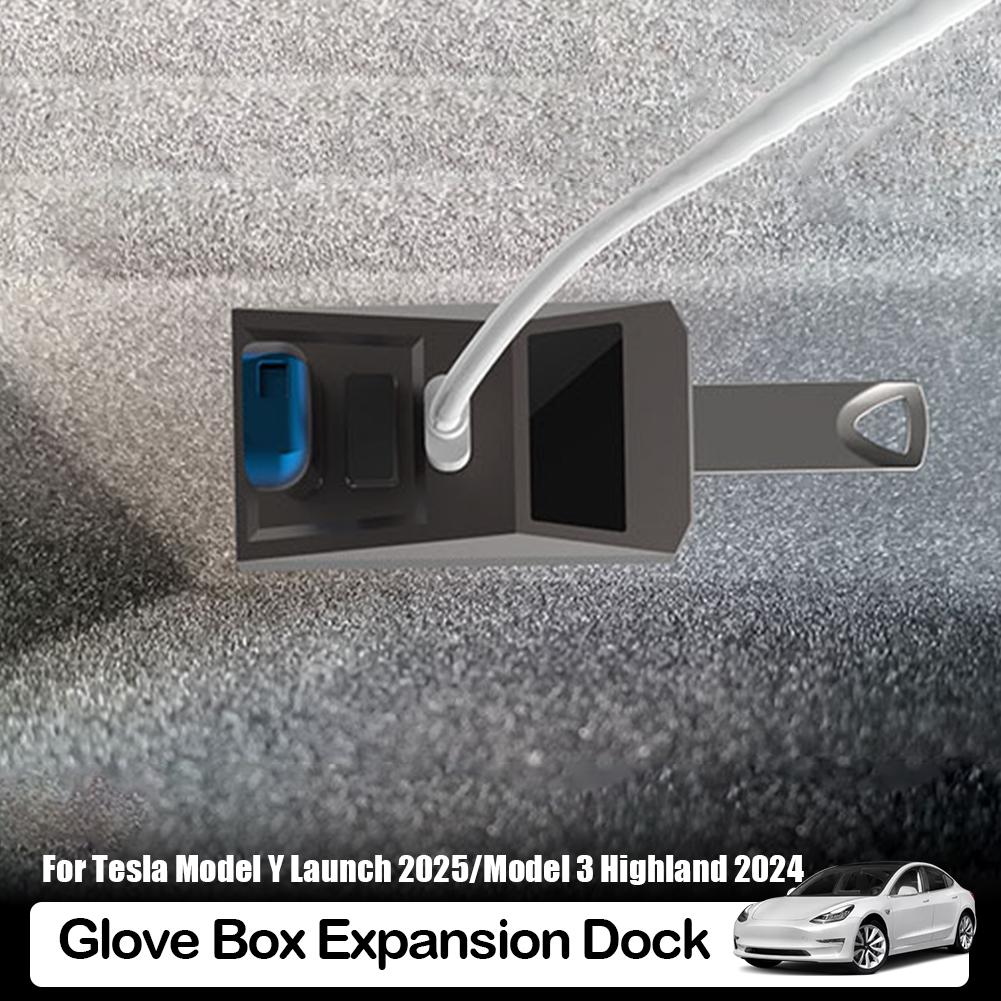 

Glovebox Usb Hub For Tesla New Model Y Launch Juniper Model 3 Highland Type-C Port Digital Display Splitter Docking