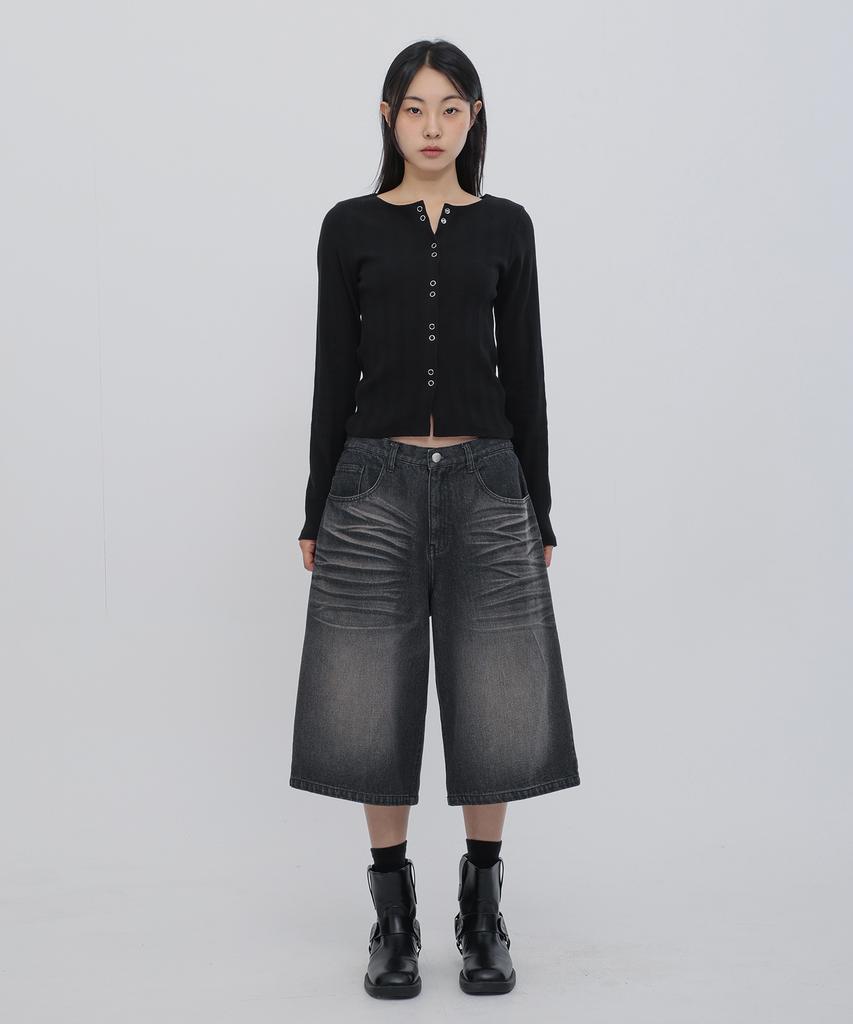 Chicks Snap Cardigan Black