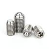 M6 M8 M10 M12 M16 Thread Stainless Steel/POM Ball Roller Bearing Hex Socket Spring Ball Plunger Grub Point Set Screw Bolt For Conveyor