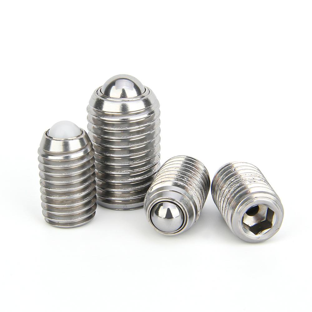 M6 M8 M10 M12 M16 Thread Stainless Steel/POM Ball Roller Bearing Hex Socket Spring Ball Plunger Grub Point Set Screw Bolt For Conveyor