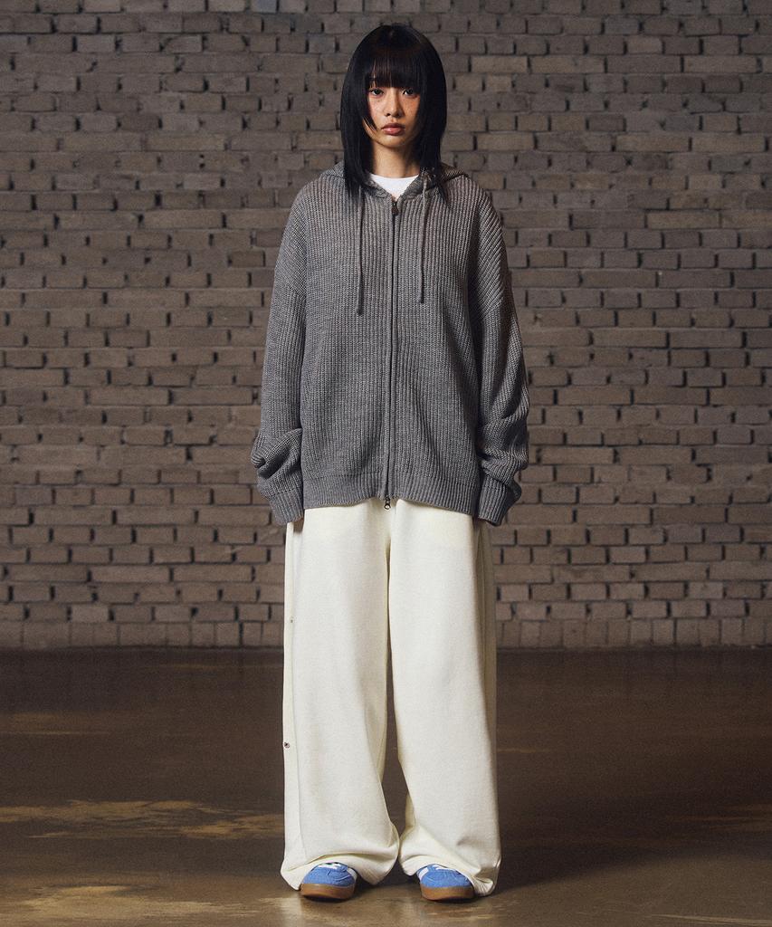 FILLUMINATE Felpa con cappuccio in maglia attutita con zip Grigio