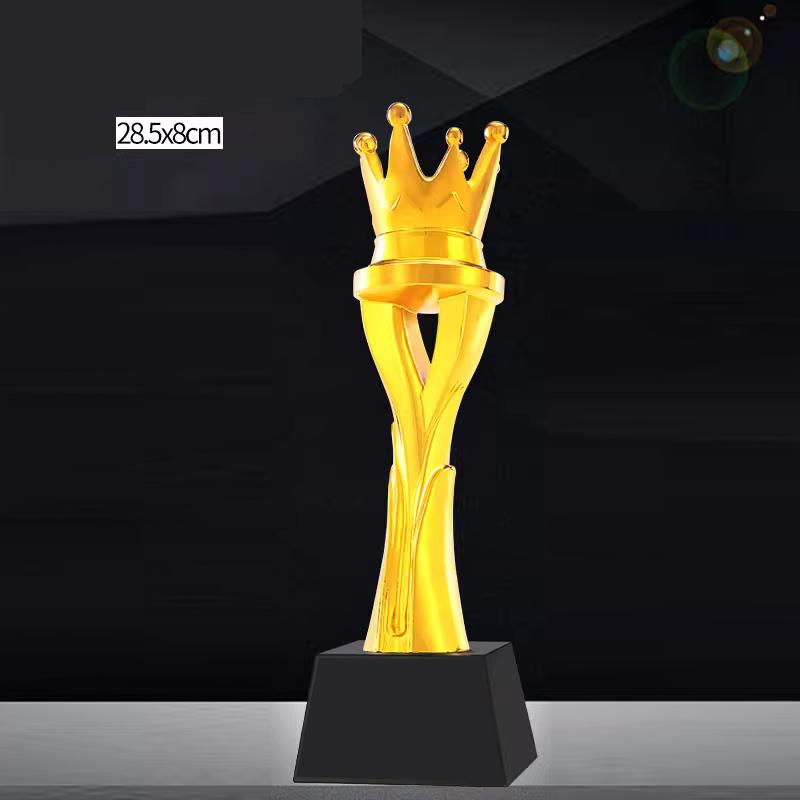 Customized Resin Trophy, Gold, Silver, Copper, Excellent Employee Sports Competition Souvenirs, Free Lettering Crystal Base, 1Pc