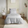 Pack complet 4 pièces unicolore Gris housse de couette pour lit 90 x 190 cm